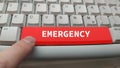 Emergency button on a computer keyboard Royalty Free Stock Photo