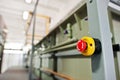 Red emergency button or stop button for industrial machine, emergency stop for safety Royalty Free Stock Photo