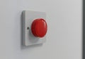 Red emergency button on white wall Royalty Free Stock Photo