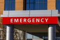 Red Emergency Entrance Sign for a Local Hospital XIV Royalty Free Stock Photo