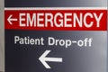 Red Emergency Entrance Sign for a Local Hospital XV Royalty Free Stock Photo