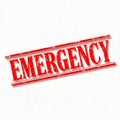 Red emergency stamp text with glitch effect isolated on white background Royalty Free Stock Photo