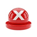 Red emergency stop button with white x Royalty Free Stock Photo