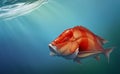 Red emperor snapper fish swims underwater. Royalty Free Stock Photo