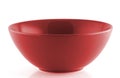 Red empty bowl on white background Royalty Free Stock Photo