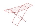 Red empty clothes drying rack