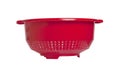 Red empty colander isolated