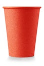 Red empty paper coffee cup on white background Royalty Free Stock Photo
