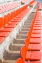 Red stadium seats Royalty Free Stock Photo