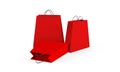 Red empty Shopping Bag for advertising and branding.3d render Royalty Free Stock Photo