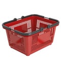 Red empty shopping basket on transparent background AI Generated Royalty Free Stock Photo