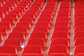 Red empty stadium seats Royalty Free Stock Photo