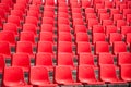 Red empty stadium seats Royalty Free Stock Photo