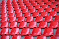 Red empty stadium seats in arena Royalty Free Stock Photo