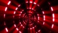 Red energy digital circles tunnel frame made of lines and dots futuristic