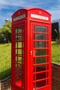 Red english phone box Royalty Free Stock Photo