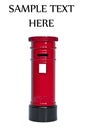 Red English post box isolated on white Royalty Free Stock Photo