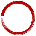 Red Enso Zen Japanese Circle Brush Stroke Sumi-e Vector Illustration Ink Logo Design Vector Royalty Free Stock Photo