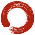 Red Enso Zen Japanese Circle Brush Stroke Sumi-e Vector Illustration Ink Logo Design Vector Royalty Free Stock Photo