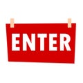 Red Enter Sign - illustration Royalty Free Stock Photo