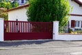 Red entrance suburb portal design of home metal aluminum gate of modern house