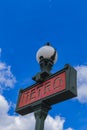 Red entry sign of the Paris subway Royalty Free Stock Photo