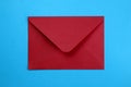 Red envelope on a blue background to send letters