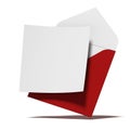 Red envelope with card Royalty Free Stock Photo