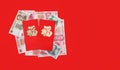 Red envelope chinese new year or hongbao ,text on envelope meaning good luck