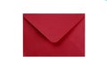 Red envelope when folded lies on a white background