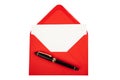 Red envelope with Fountain Pen Royalty Free Stock Photo