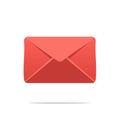 Red Envelope Illustration Isolated on White Email Icon for Digital Communication Royalty Free Stock Photo