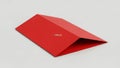 Red envelope with IMLEK logo on white background, angled view Royalty Free Stock Photo