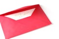 Red envelope with merry christmas greeting