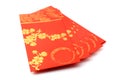 Red envelopes for Chinese new year celebration over white background Royalty Free Stock Photo