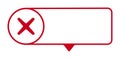 Red error symbol in circular frame with empty text box Royalty Free Stock Photo