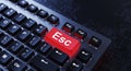 Red Escape Key on Black Keyboard Closeup Royalty Free Stock Photo
