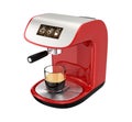 Red espresso coffee machine with touch screen Royalty Free Stock Photo