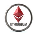 Red Ethereum virtual cripto currency icon Royalty Free Stock Photo