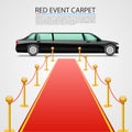 Red event carpet on a white background. Royalty Free Stock Photo