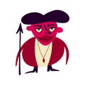 Red evil devil character. Vibrant bright Strange ugly Halloween characters.
