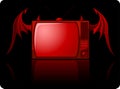 Red Evil retro TV Royalty Free Stock Photo