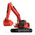 Red Excavator. on white backgroung Royalty Free Stock Photo