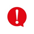 Red Exclamation mark. Attention speech bubble symbol. red exclamation mark, attention symbol vector eps10