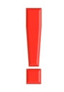 Red exclamation mark. 3D illustration