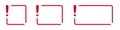 Red exclamation mark frames with rounded edges in progressive sizes Royalty Free Stock Photo