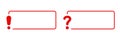 Red Exclamation And Question Mark Frame Border Set. Communication, Inquiry, And Alert Symbol Collection. Dialogue And Royalty Free Stock Photo