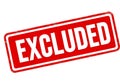 Red excluded stamp isolated on transparent background Royalty Free Stock Photo