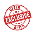 Red Exclusive Offer Stamp with Stars on White Background vector Royalty Free Stock Photo