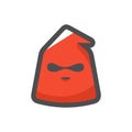 Red executioner mask Vector icon Cartoon illustration.